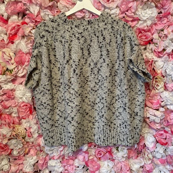 Joan Vass Marled Wool Mix Poncho One Size - Picture 3 of 5